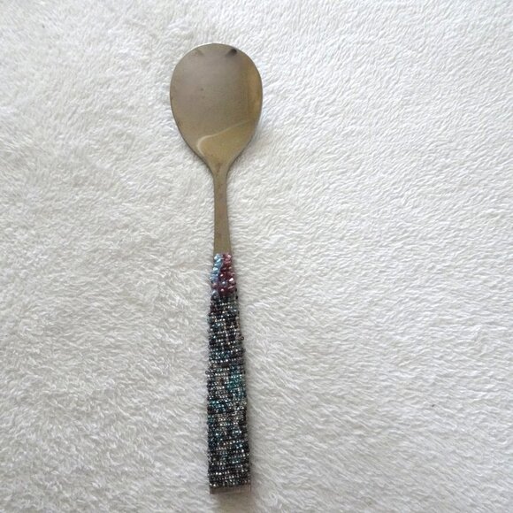 Beaded Handle Salad Serving Utensil Set Cake Pie Server Party Holiday - Picture 5 of 7